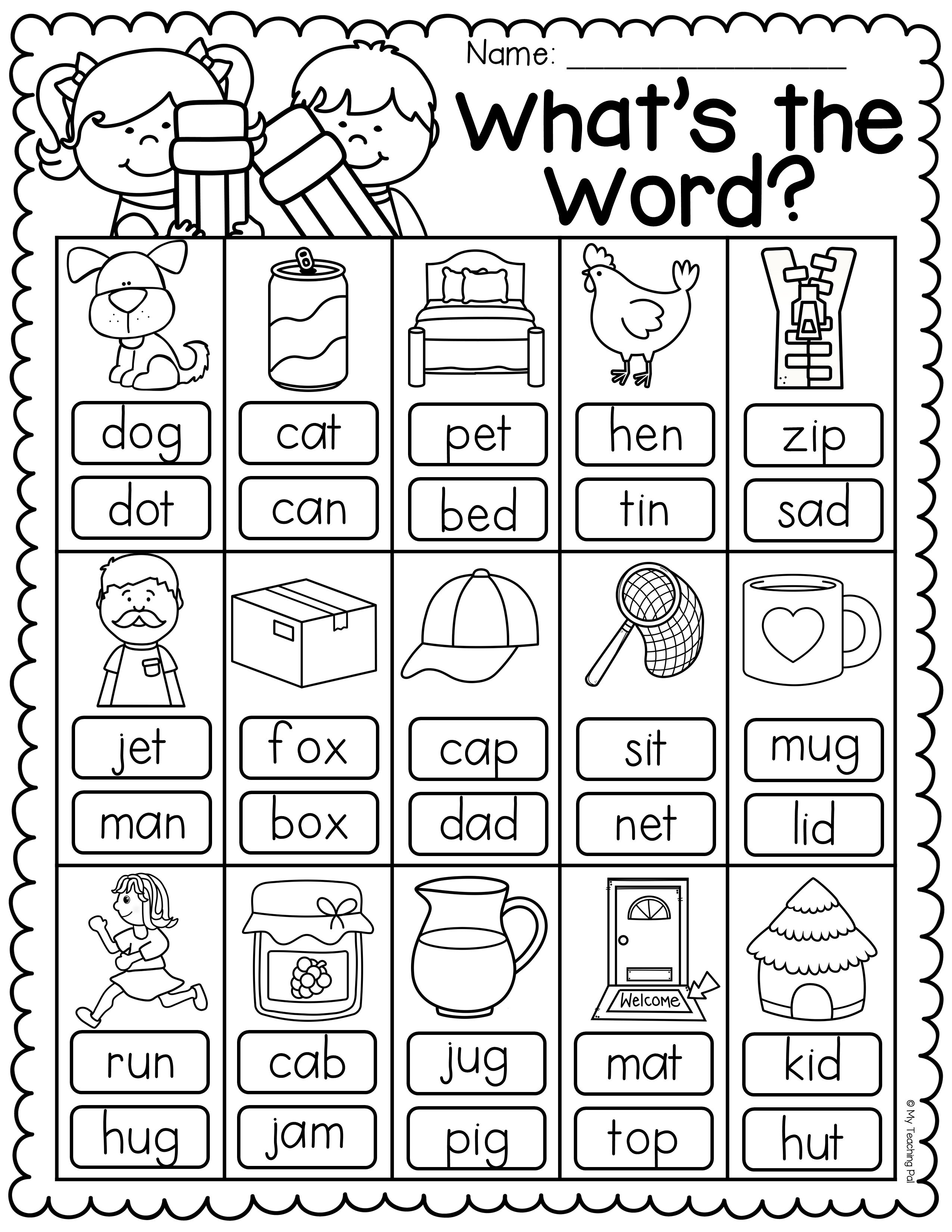FREE Kindergarten Literacy Worksheets Grammar, Phonics, Writing