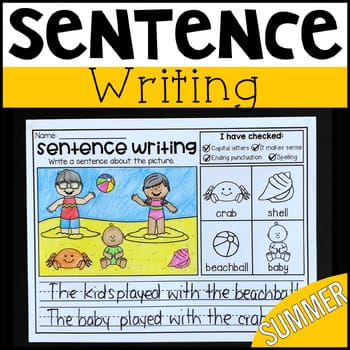 Summer Sentence Writing Worksheets My Teaching Pal Summer Sentence Writing Worksheets My Teaching Pal