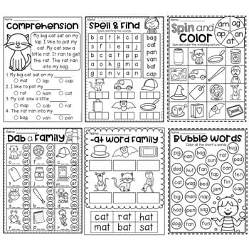 Short a Worksheets CVC Words My Teaching Pal