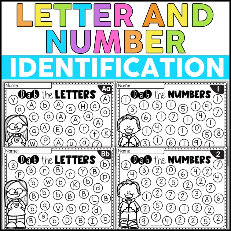 FREE Alphabet and Number Identification Worksheets My Teaching Pal