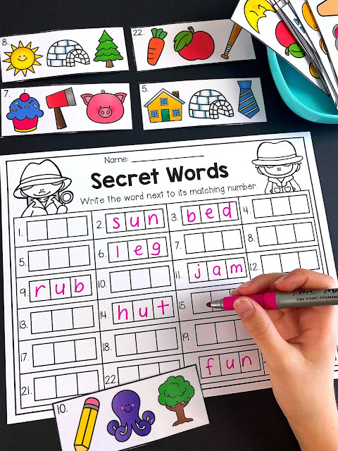 Secret Words CVC Activity