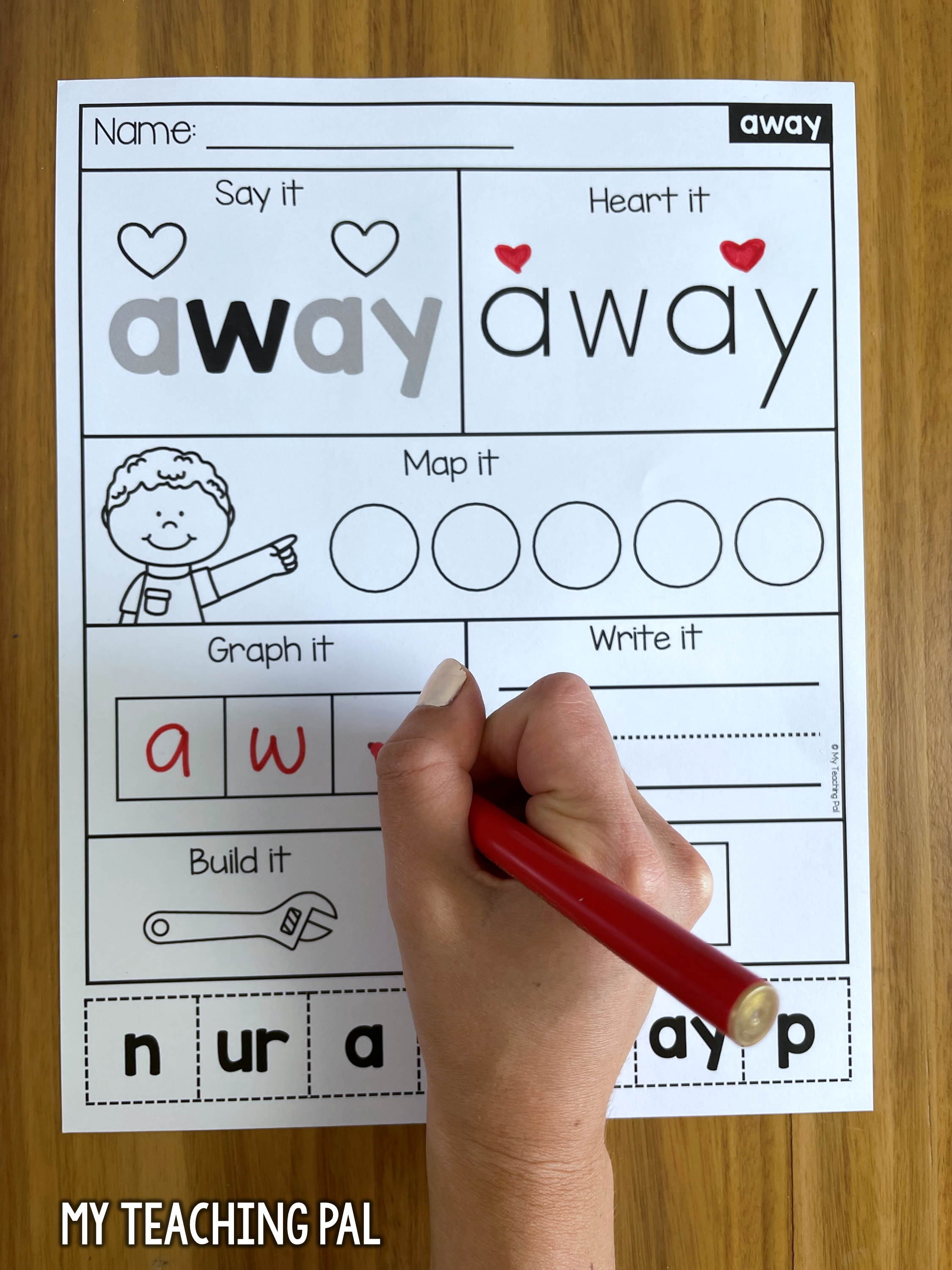 Heart words worksheet