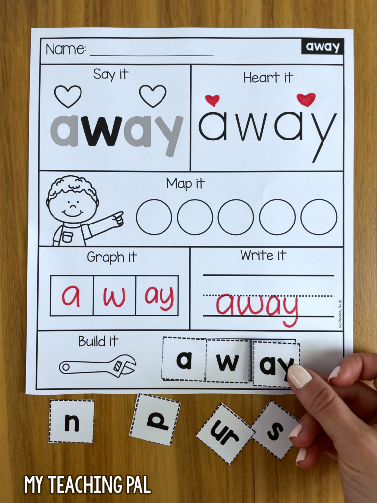 Heart words worksheet