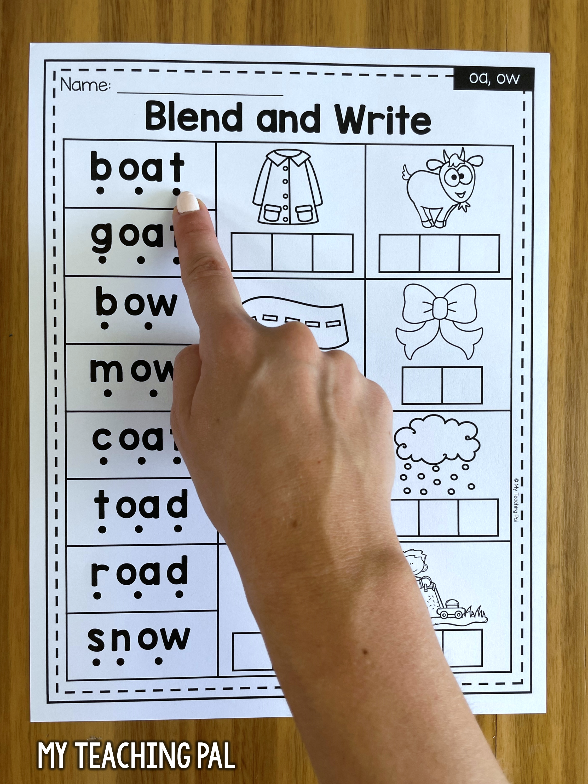 Blend and write worksheet