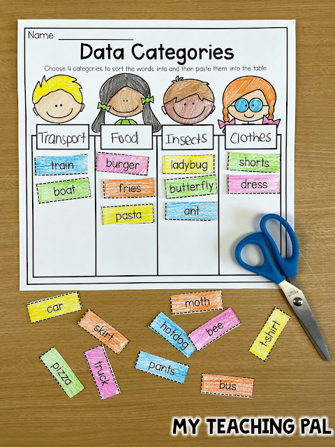 Data Categories Worksheet