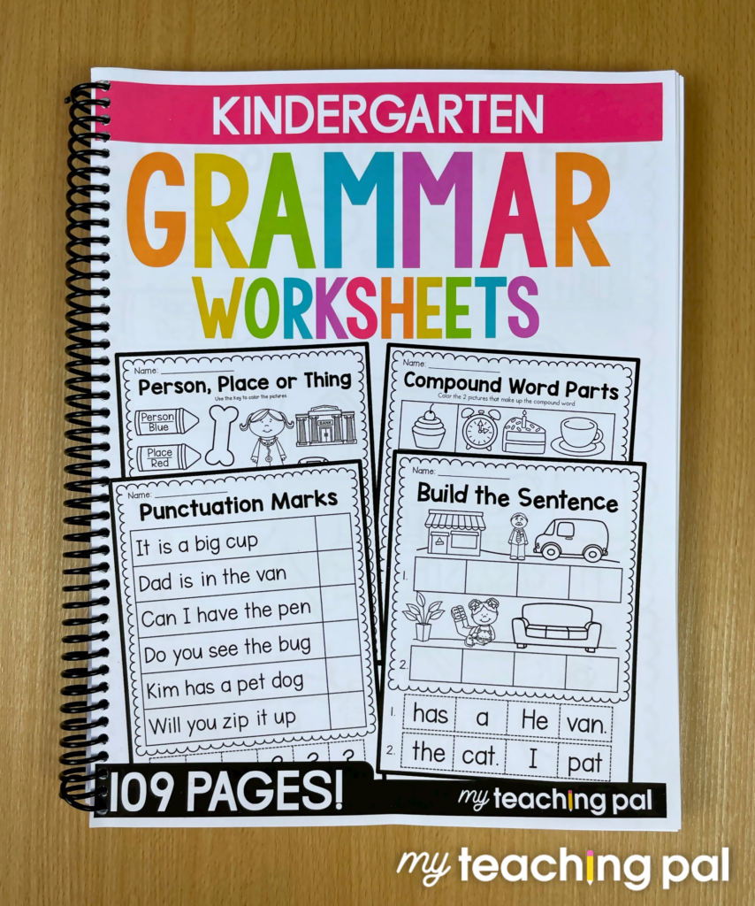 Kindergarten Grammar Worksheets and Activities Booklet