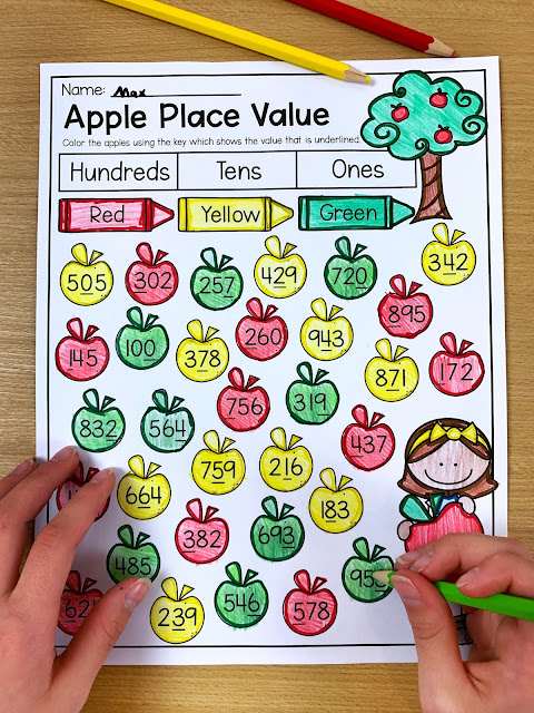 Hundreds, Tens and Ones Worksheet for Second Grade