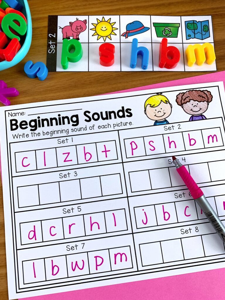 Free beginning sounds worksheet