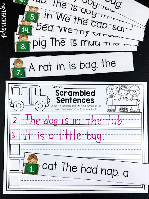 Scrambled Sentences with CVC Words